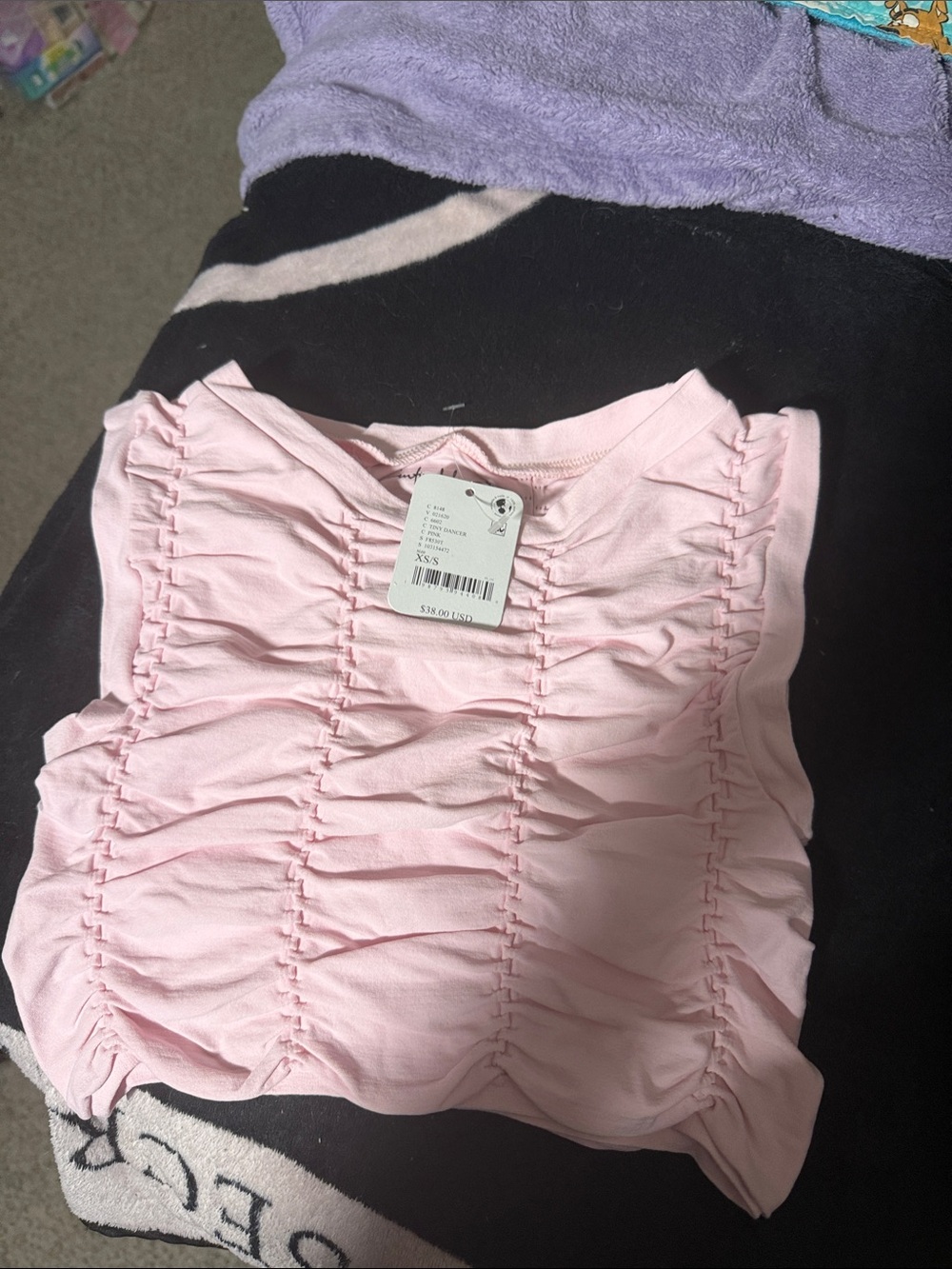 Free People Pink Ruched Tank Top